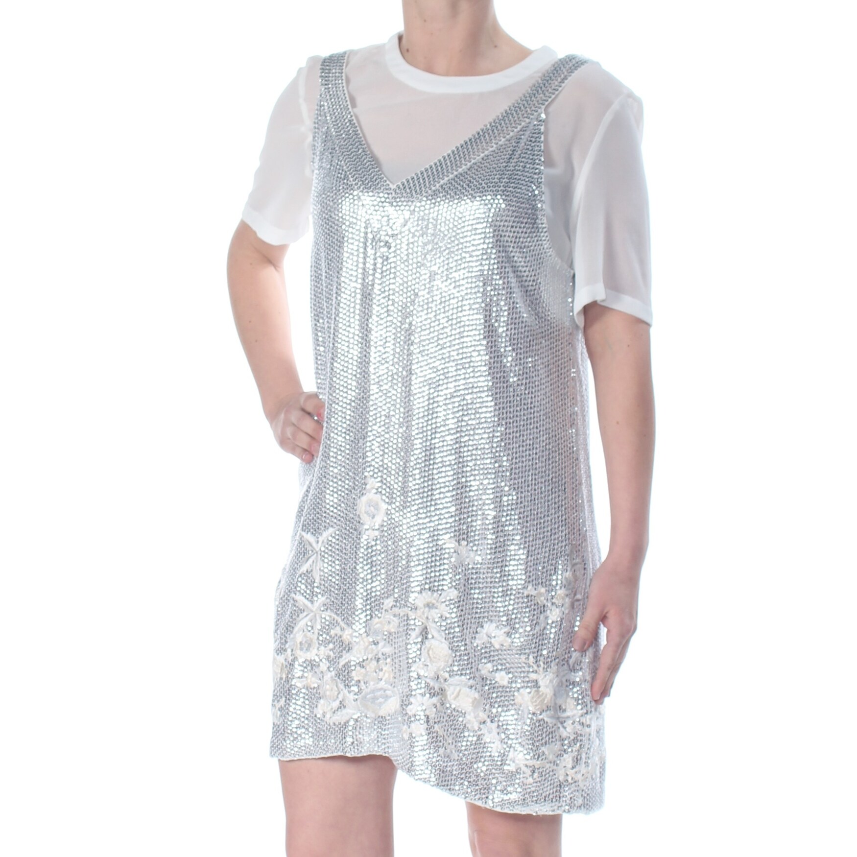 french connection silver dress