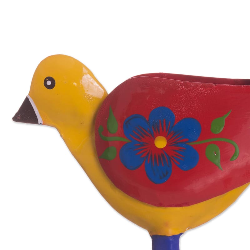 Novica Handmade Sweet Dove Recycled Metal Candle Holder