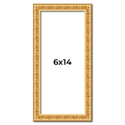 6x14 Frame Gold Real Wood Picture Frame Width 1 inches | Interior