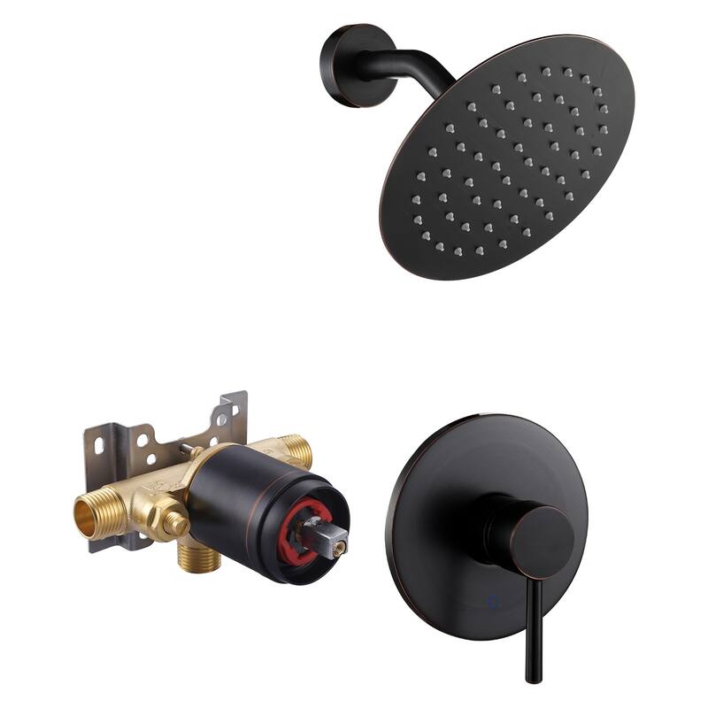 WOWOW Wall Mounted Bathroom Shower Faucet Valve Included - Oil Rubbed Bronze