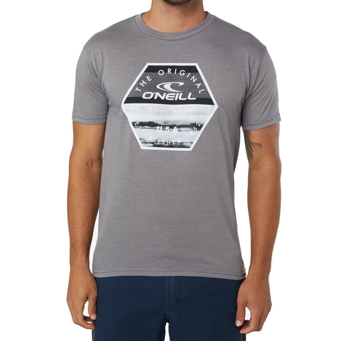 Shop O Neill Mens T Shirt Gray Size Medium M Imprint Logo Graphic
