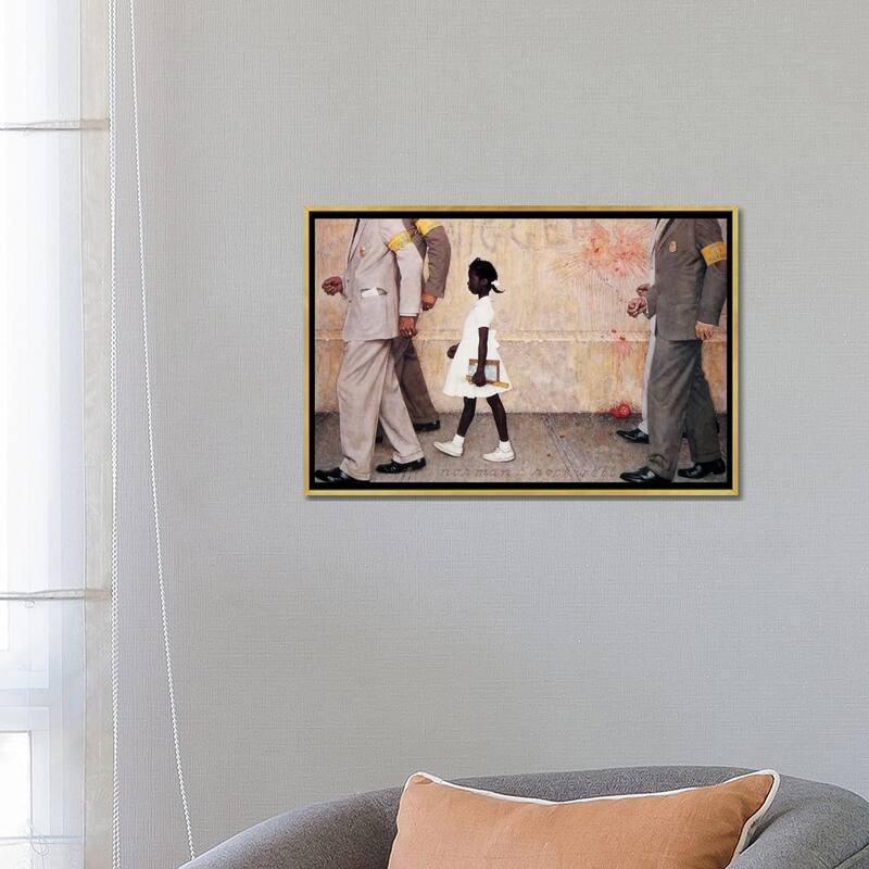 iCanvas "The Problem We All Live With (Ruby Bridges)" by Norman Rockwell Framed Canvas Print