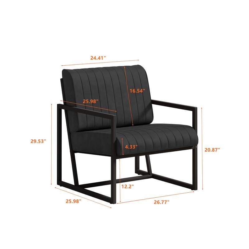 PU Leather Feature Armchair with Metal Frame
