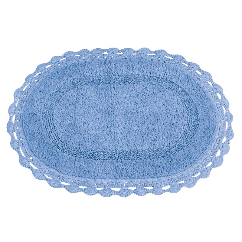 Intricate Crochet Border Plush Bathmat