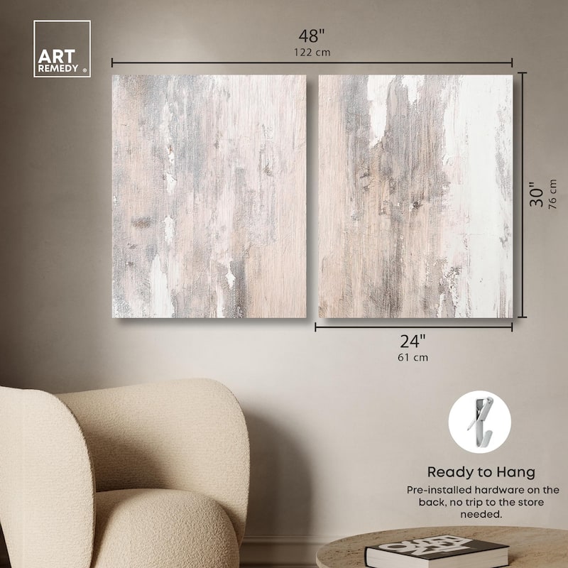 Striated Texture I Canvas Set of 2 by Art Remedy, Gallery Wrapped