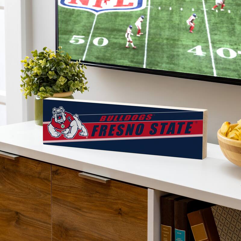 Fresno State Wooden Tabletop Mantel Shelf Sign - 5" x 18"