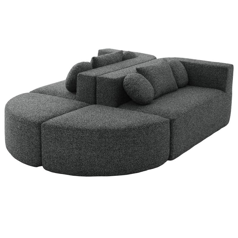 Roomfitters Modular Boneless Sectional Sofa Bed with Deep Seating and Curved Design for Living Room