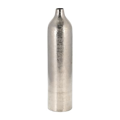 Sagebrook Home Metal, 19"H Cylinder Vase, Silver, Cylinder, Aluminum, Contemporary, 19"H, Solid Color