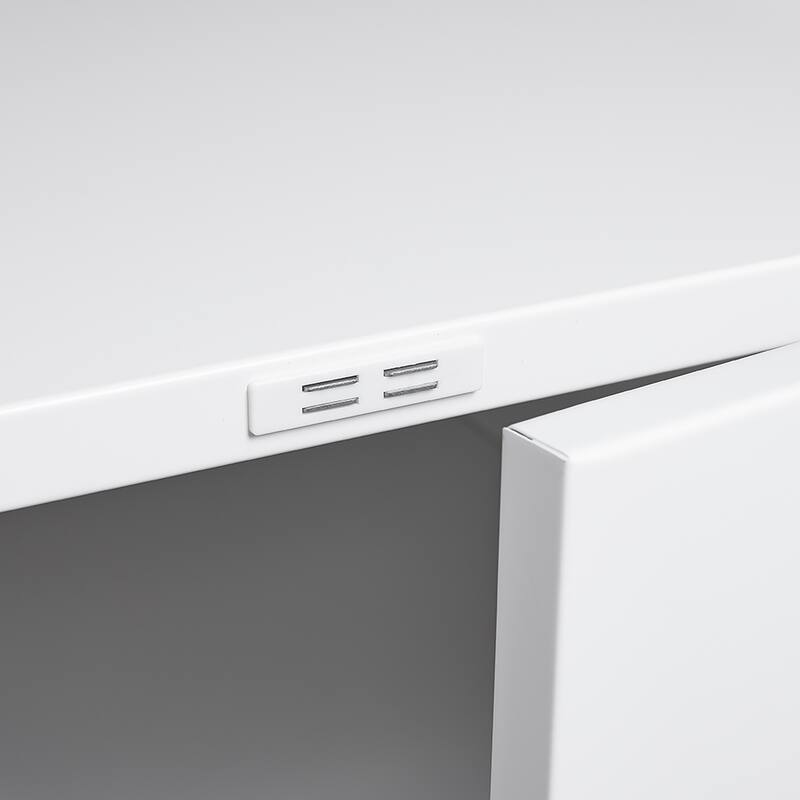 Anmytek White Mobile Metal Printer Stand with Storage Rolling File Cabinet for Home Office