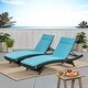 preview thumbnail 64 of 80, Salem Outdoor Cushion Set for Chaise Lounge - Cushions only (Set of 2) by Christopher Knight Home - 79.25"L x 27.50"W x 1.50"H Bright Blue