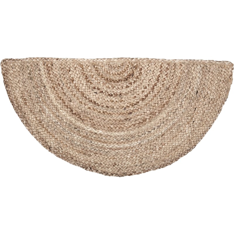 Natural Jute Rug Half Circle w/ Pad 16.5x33 - 16.5" x 33" Half CIrcle