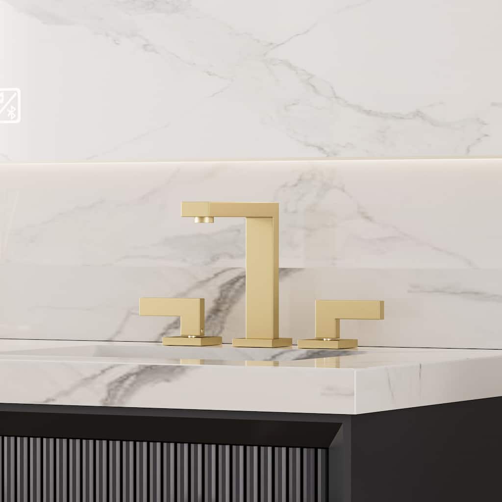 Modland 8 Inch Widespread Bathroom Faucet Double Handle Bathroom Sink Faucet with CUPC Supply Lines