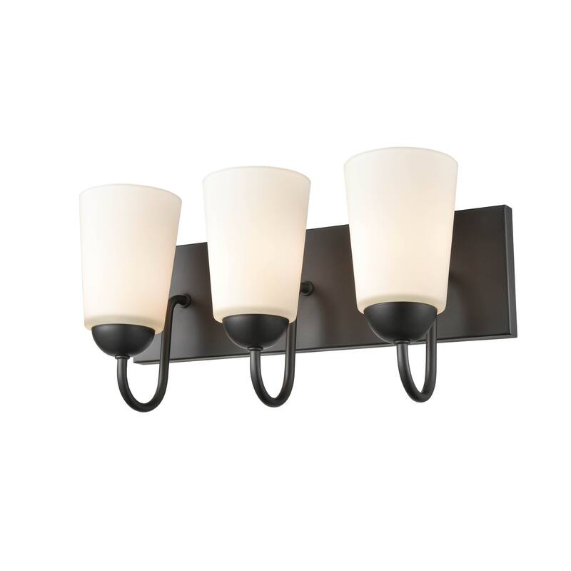 Millennium Lighting Ivey Lake 3 Light Bathroom Vanity Fixture in Multiple Finishes with Frosted Glass Shades