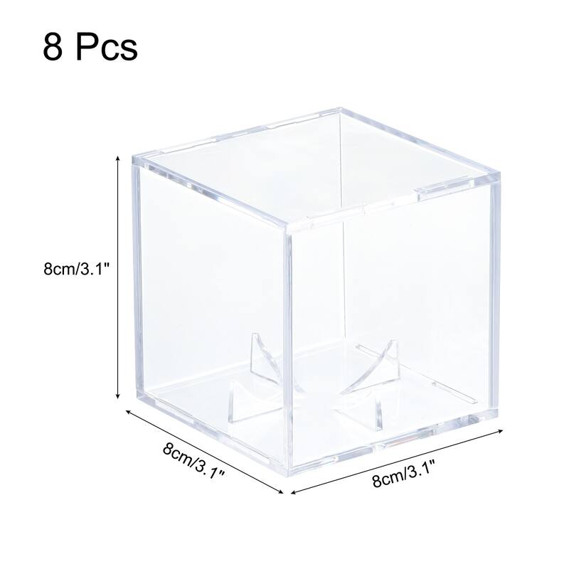 Baseball Display Case Autographed Baseball Case Display Acrylic Case - Clear - 8 Pack