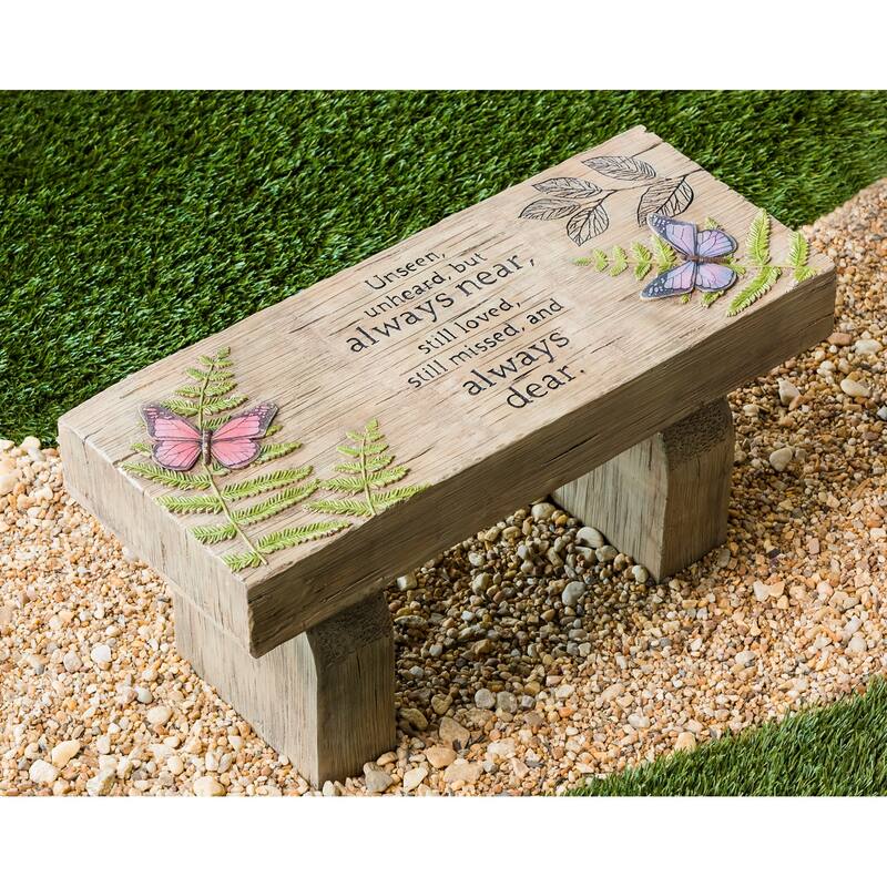 29 in. Those We Love Memorial Composite Outdoor Garden Bench - 29x12x14.5