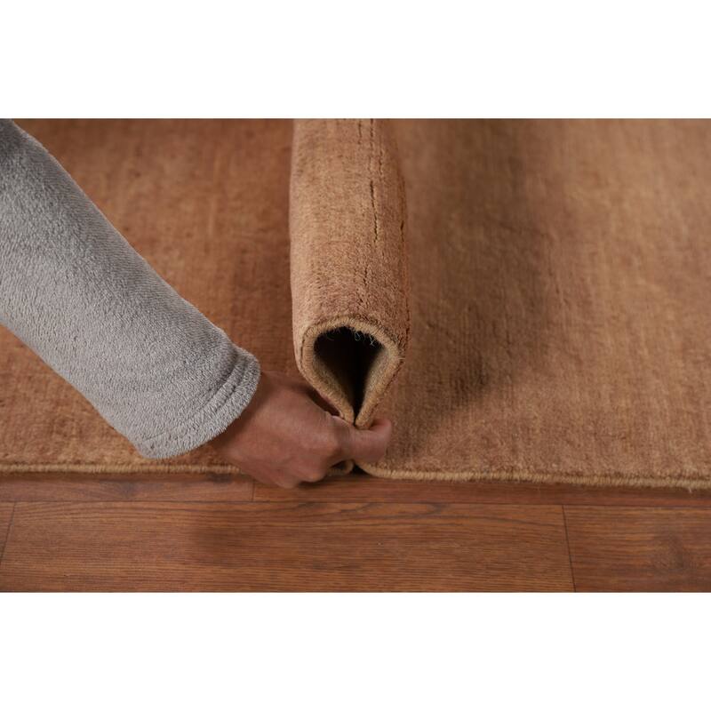 Brown Gabbeh Modern Runner Rug Handmade Wool Carpet - 2'7"x 9'11"