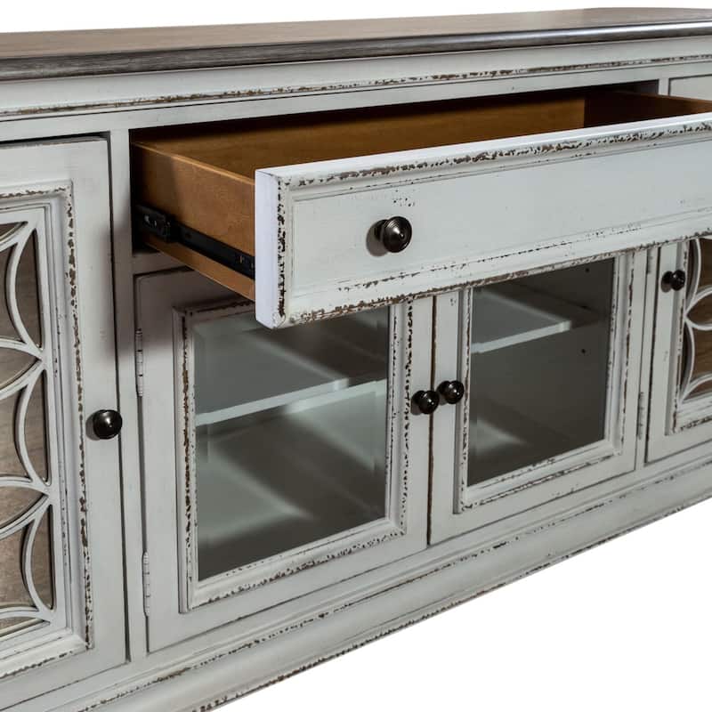 Magnolia Manor Mirrored Entertainment TV Stand - 2 Finishes
