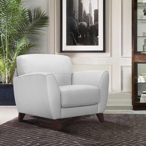 Shop Black Friday Deals On Armen Living Jedd Contemporary Chair In Genuine Black Leather Overstock 19556338 Grey