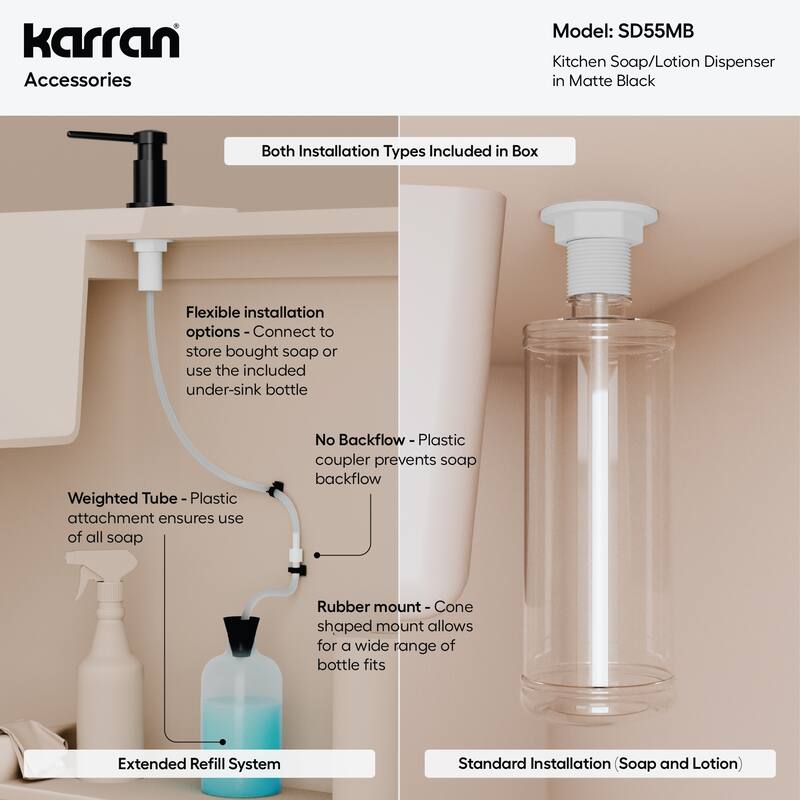 Karran SD55 Kitchen Soap/Lotion Dispenser