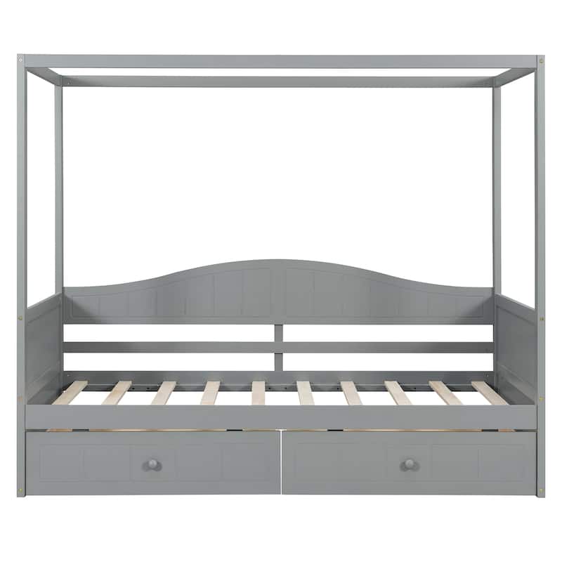 Twin Canopy Daybed with 2 Storage Drawers, Elegant & Functional