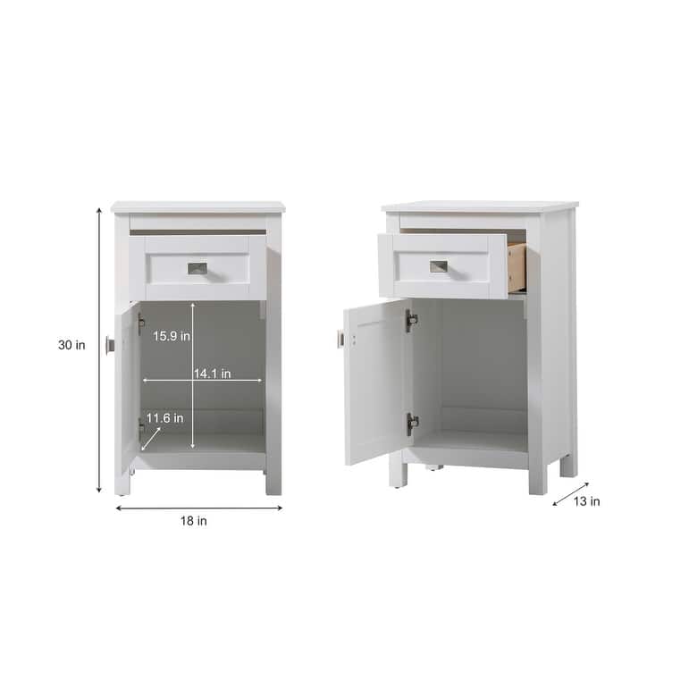 Indigo Home 18 Inch Bathroom Storage Freedstanding Cabinet