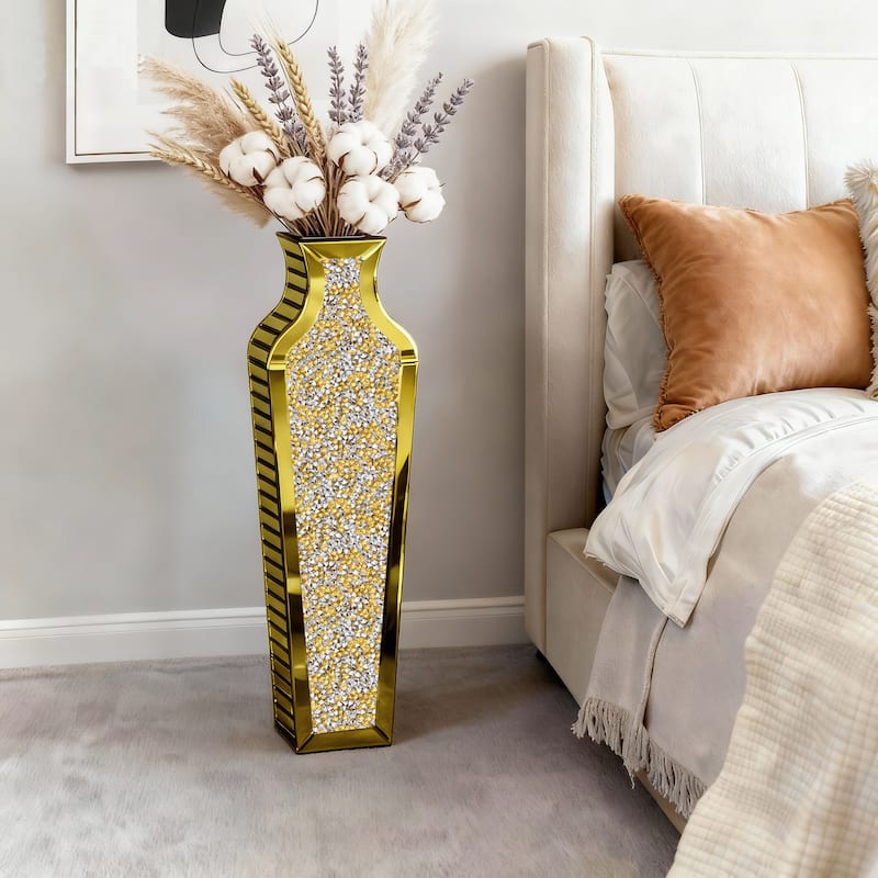 Glass Floor Vase Crystal Home Decor