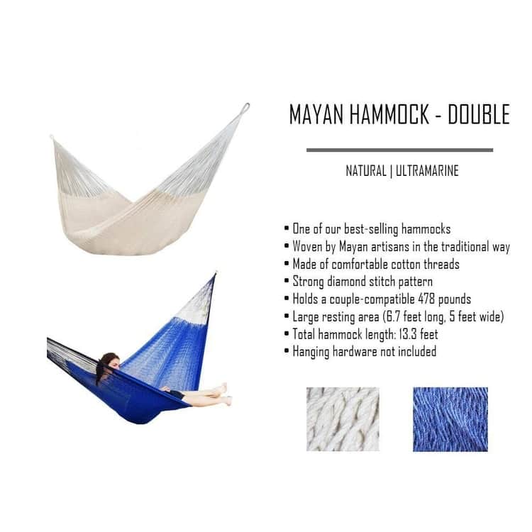 Double Mayan Hammock with Universal Stand - Bed: 6.7' x 5'