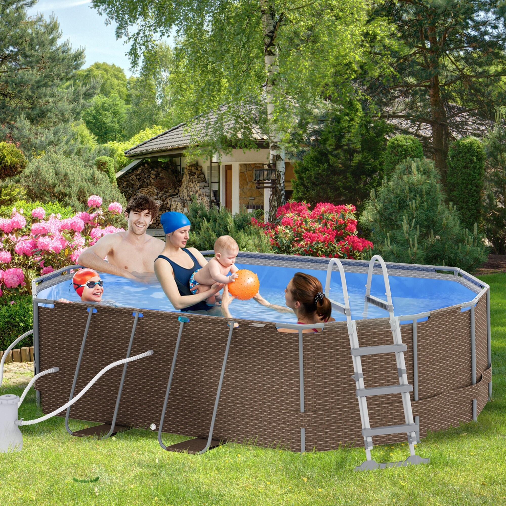 Rectangle inflatable pool with filter sales