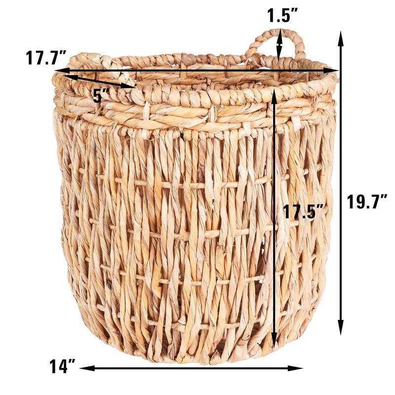 Household Essentials Tall Banana Leaf Floor Basket with Handles