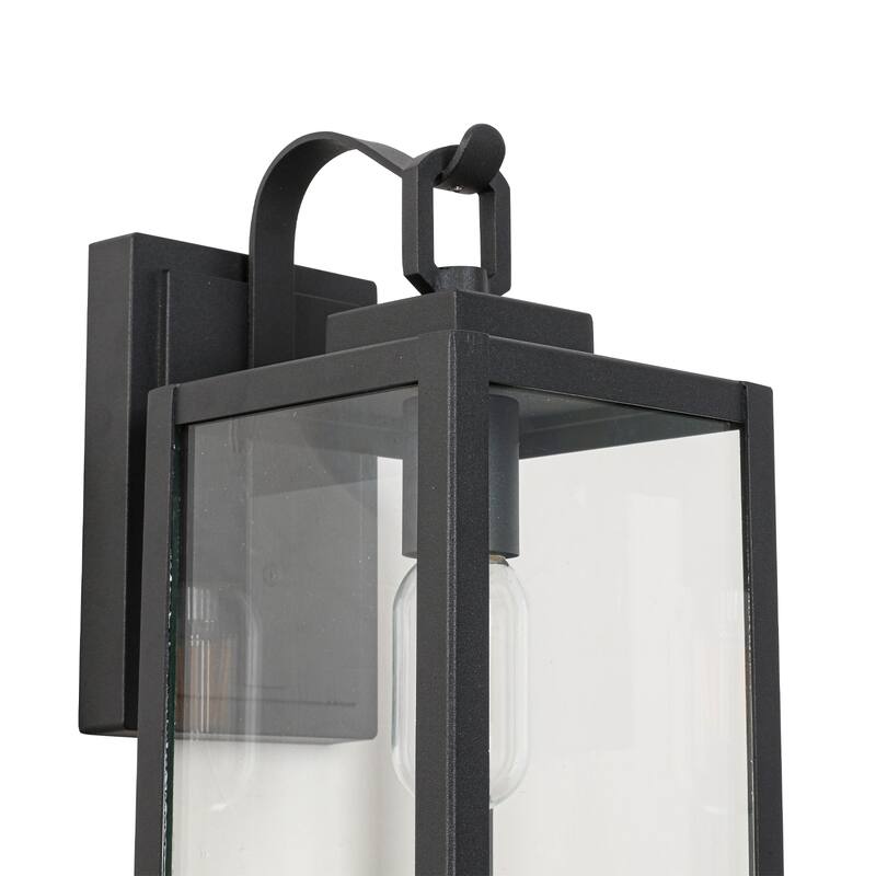 13.5'' Black Clear Glass Sconce Outdoor Integrated LED Wall Light