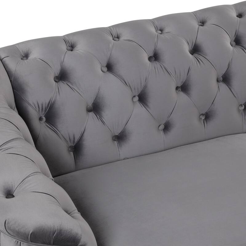 3 Pieces Modern elvet Upholstered Living Room Sofa Set Sectional