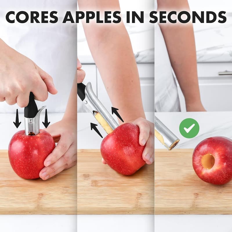 Zulay Kitchen Ultra Sharp Stainless Steel Apple Corer Tool
