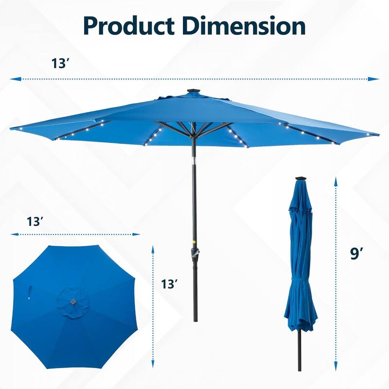 Large Outdoor Patio Umbrella with Push Button Tilt