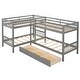 preview thumbnail 10 of 29, L-Shaped Twin Bunk Bed with Drawers, Pine Frame, No Box Spring Needed