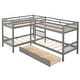 preview thumbnail 12 of 33, Twin L-Shaped Bunk bed with Ladder and Drawers, 4 Beds in 1