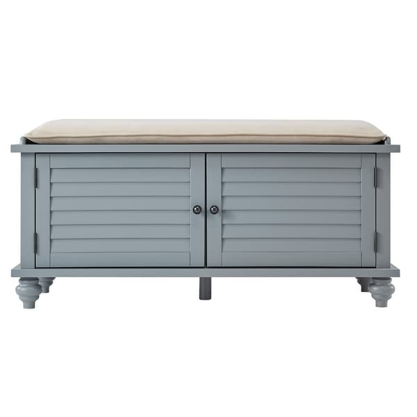Maybelle Velvet Cushion Shutter Door Storage Bench by iNSPIRE Q