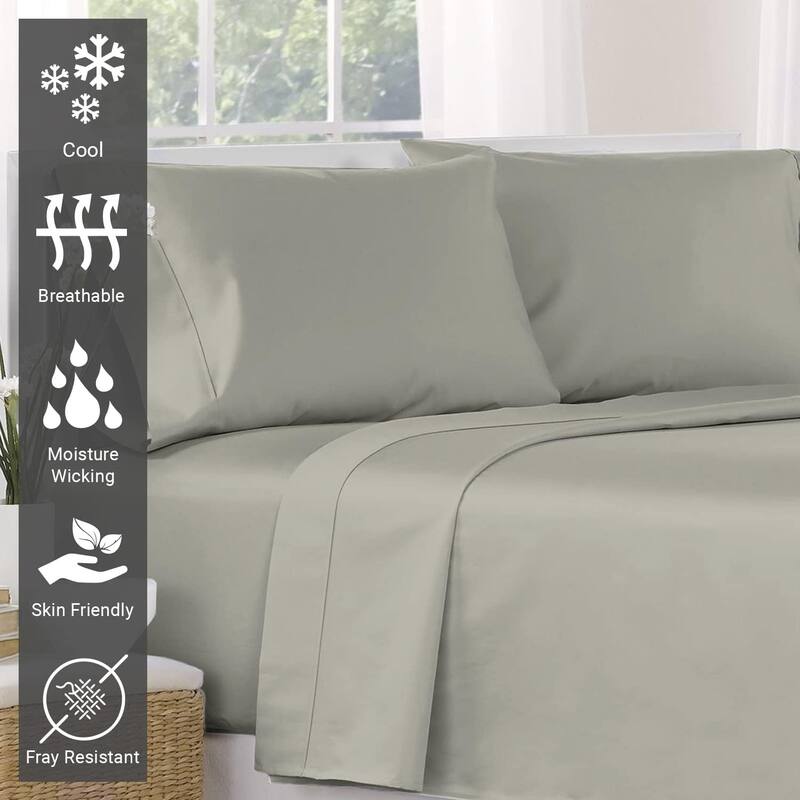 Lavish Touch 400 TC 100 % Cotton Flat Sheet Only 1 Pc with Stylish 4" Hem