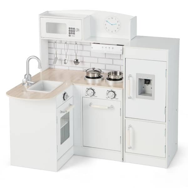 slide 2 of 14, Kids Kitchen Playset Conor Kitchen Toy with Realistic Microwave and Oven Stove - 25.5"L x 23.5"W x 33.5"H