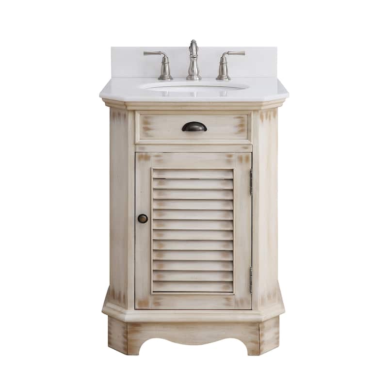 Benton Collection 24" Astrid Rustic Single Sink Bathroom Vanity