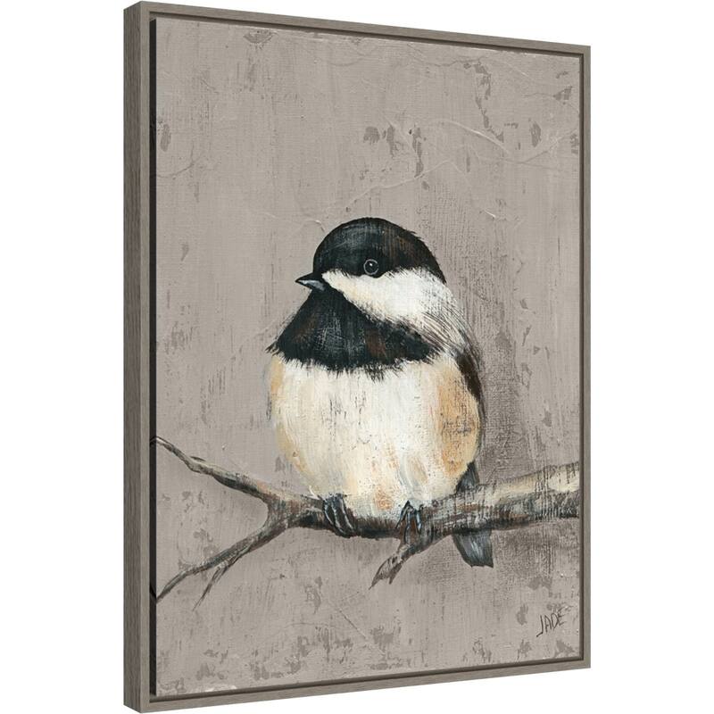 Winter Bird IV by Jade Reynolds Canvas Art Framed - Sylvie Greywash