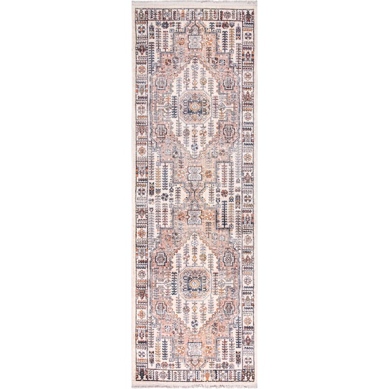 Nuloom Jocelyn Global Inspired Medallion Fringe Area Rug