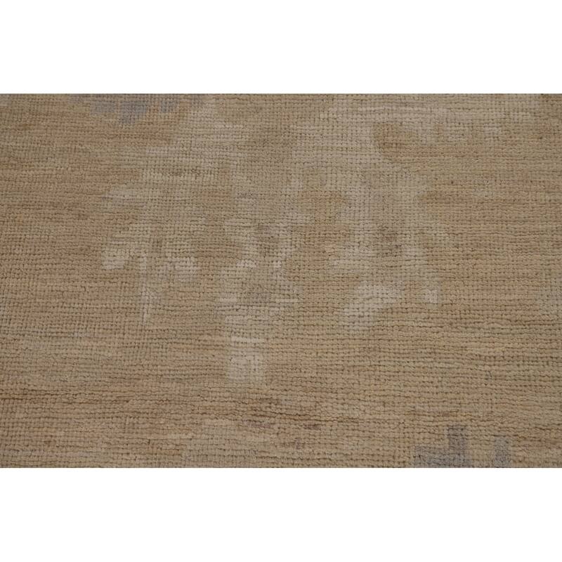 Vegetable Dye Oushak Oriental Large Rug Handmade Floral Wool Carpet - 11'10"x 14'1"