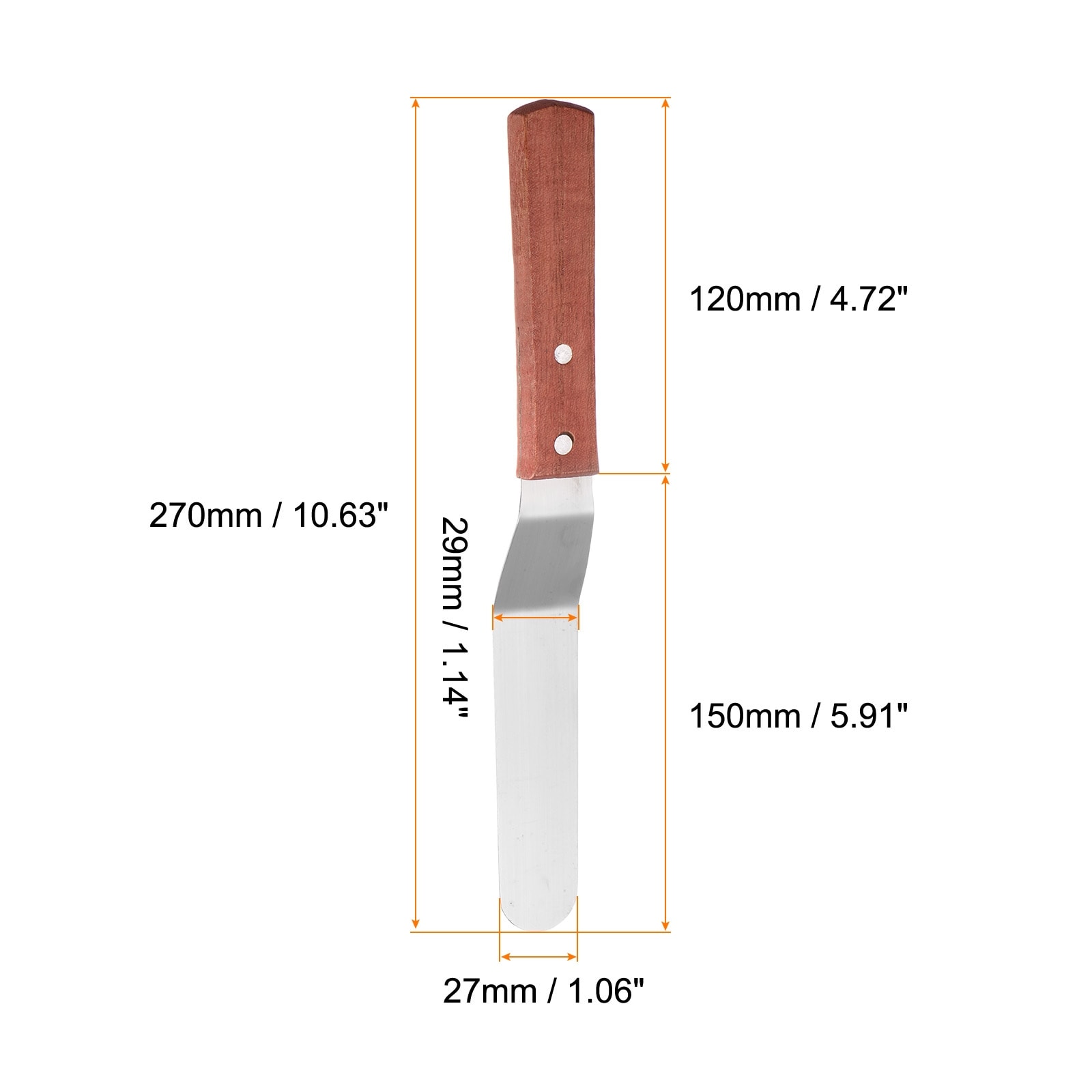 Painting Knives Stainless Steel Round Head Curved Mixing Palette Scraper with Wood Handle for Oil Paint Craft