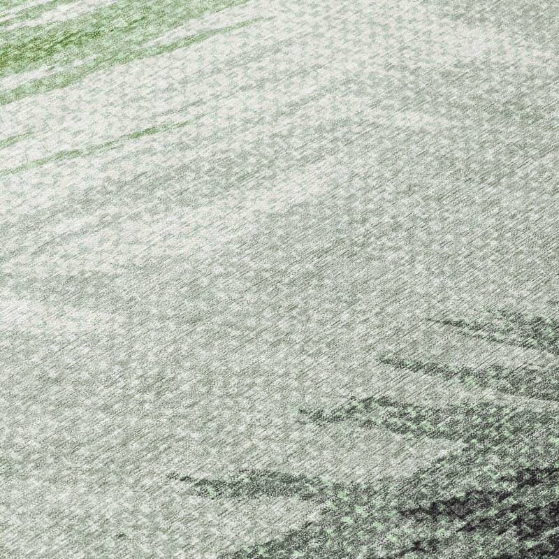 Machine Washable Indoor/ OutdoorAbstract Brushstrokes Chantille Rug