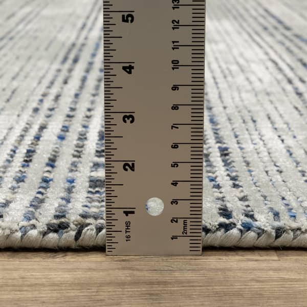 dimension image slide 0 of 8, Style Haven Corey Textural Stripe Wool and Viscose Hand-tufted Rug
