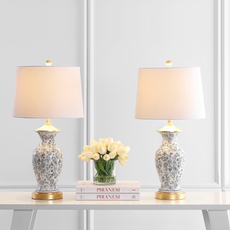 SAFAVIEH Lighting 27" Kaeden LED Table Lamp (Set of 2) - 14"x14"x27"