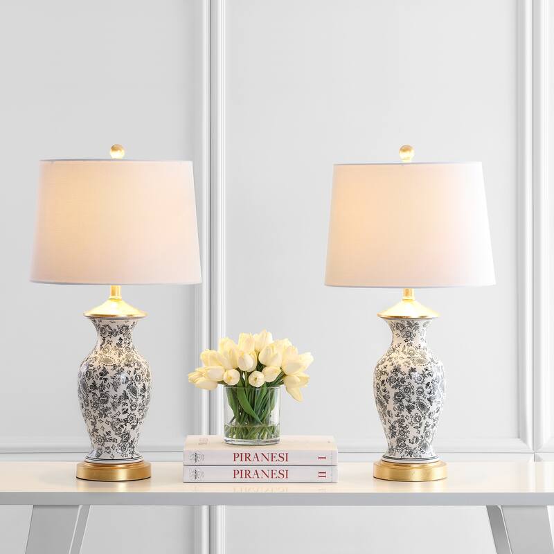 SAFAVIEH Lighting Nanke 27" LED Table Lamp (Set of 2) - 14"x14"x27" - 14Wx14Dx27H