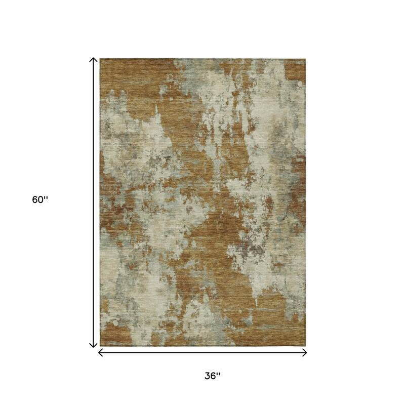 HomeRoots Abstract Transitional Rectangle Outdoor Rug