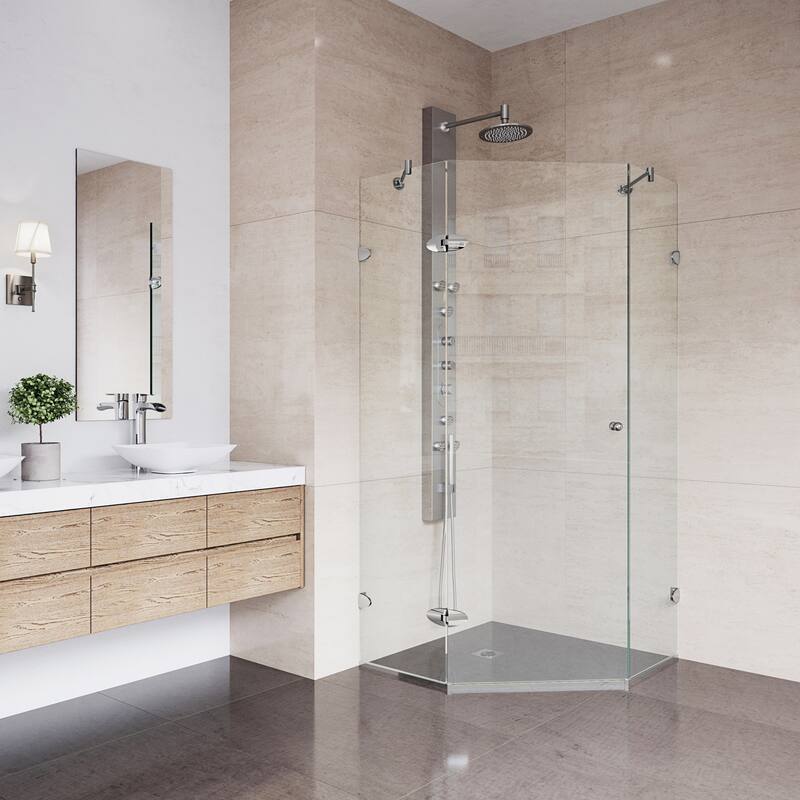 VIGO Verona Frameless Hinged Neo-Angle Shower Enclosure