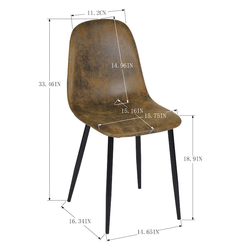 Homy Casa 7PCS Dining Set, Dark Brown Table and 6 Suede Upholstered Chairs